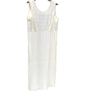 White cream LACE TOP DRESS Sleeveless Size 14 Pit to Pit 18 1/4", Preworn